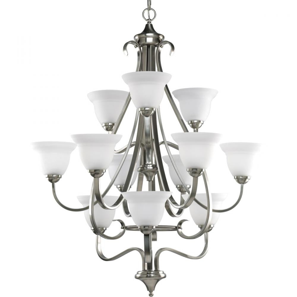 P4419-09 - Brushed Nickel 12 Lt. Torino Chandelier - Progress Lighting - IN STOCK LIGHTING - Chandelier