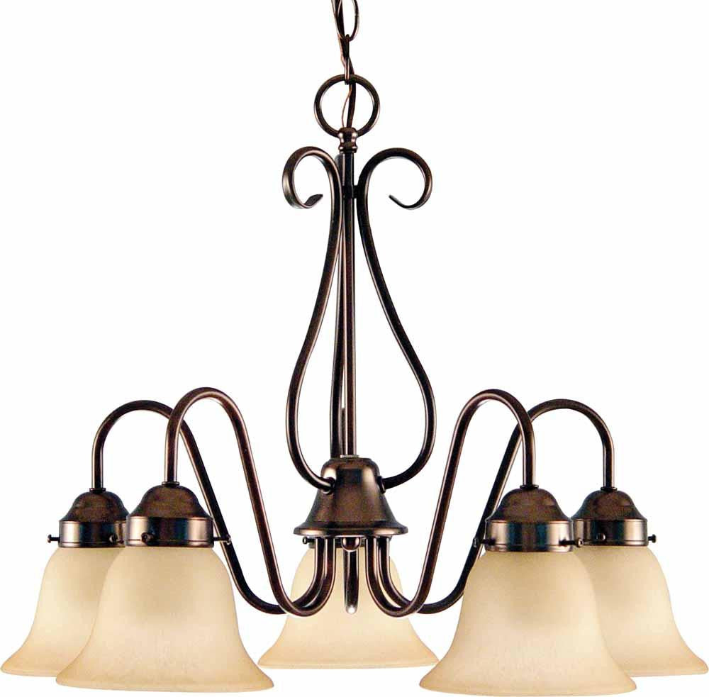 V3355-79 - Antique Bronze 5 Lt. Minster Chandelier - Volume International - IN STOCK LIGHTING - Chandelier