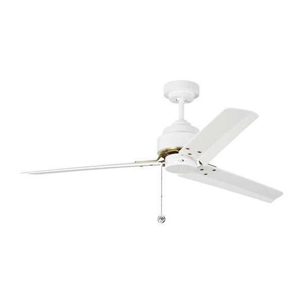 3AR54RZWBBS - Monte Carlo Arcade Matte White Ceiling Fan