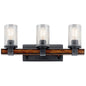 37418 - Kichler Lighting Barrington Distressed Black and Wood Vanity Light