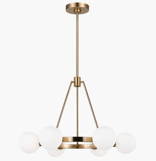 3161606-848 - Seagull Lighting Clybourn Satin Brass Six Light Chandelier