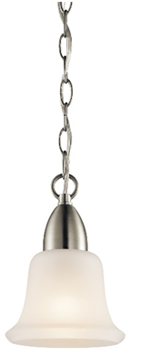 42880NI - Nicholson 1 Light 6 inch Brushed Nickel Mini Pendant Ceiling Light