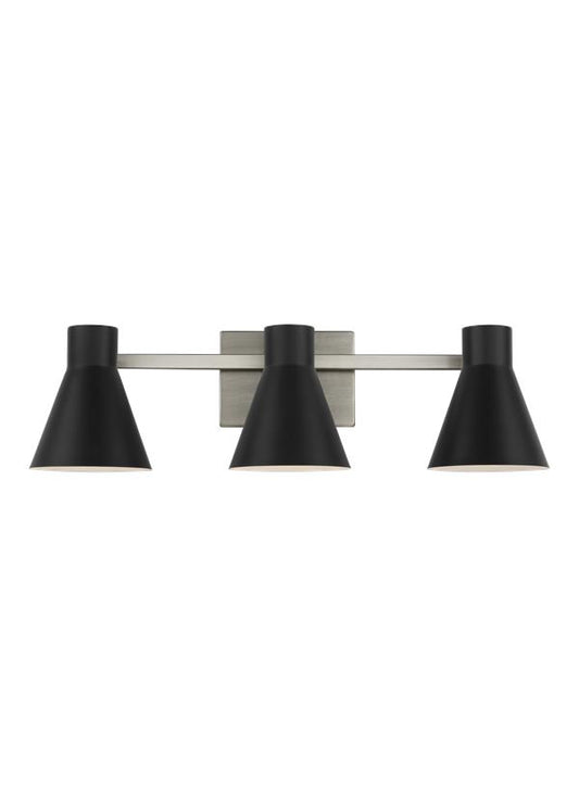 4441303-962 - Sea Gull Lighting Towner Black 3 Light Vanity Light