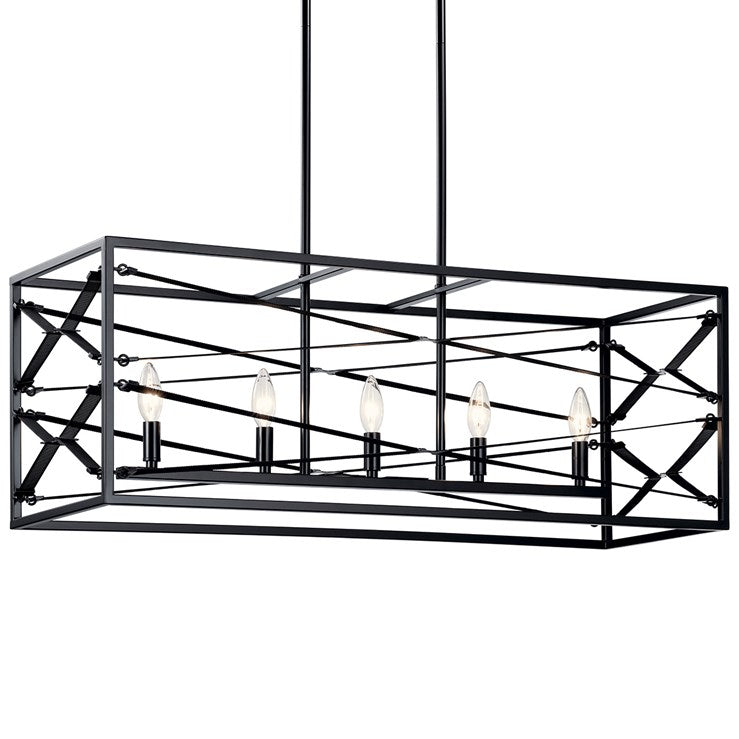 52140BK - Kichler Lighting Sevan Black 5 Light Chandelier