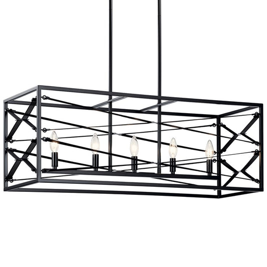 52140BK - Kichler Lighting Sevan Black 5 Light Chandelier