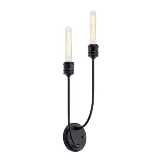 52259BK - Kichler Lighting Hatton Black 2 Light Wall Sconce