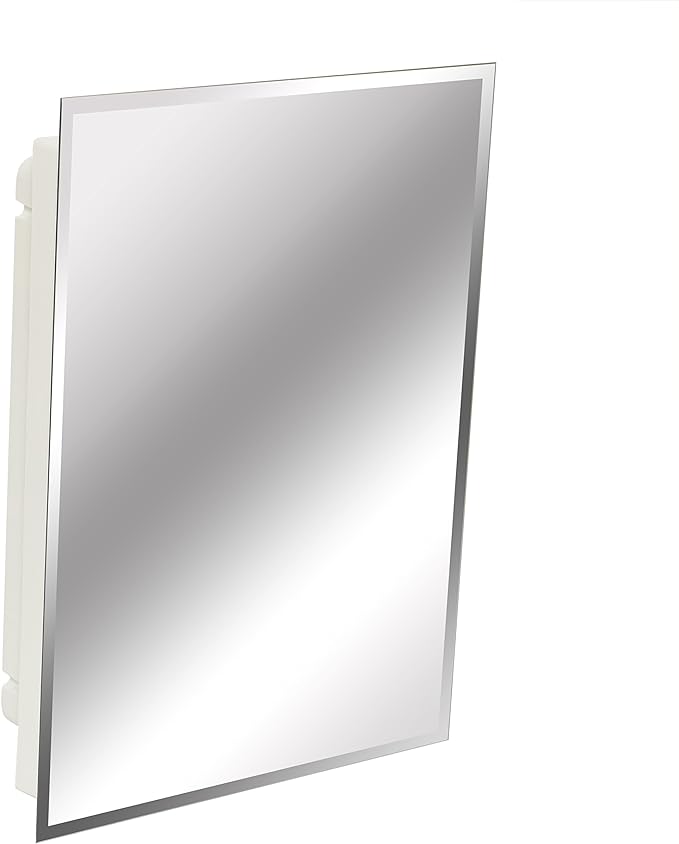 American Pride – Recessed Frameless Beveled Polished Edge Mirror Medicine Cabinet 16" x 22 - 9622WBBR12