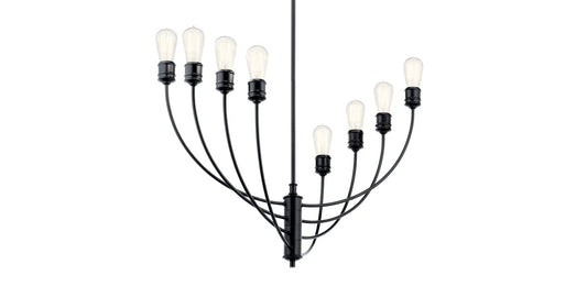 52255BK - Kichler Lighting Hatton 8 Light Black Chandelier