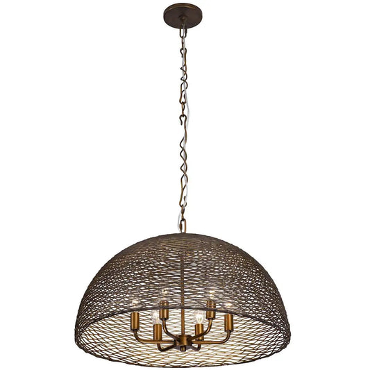 247C06HO - Varaluz 24" Wide Single Forged Steel Cage Chandelier