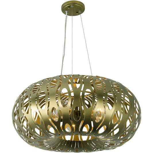 Varaluz 149C05SG Masquerade 5 Light 24 inch Donut Pendant, Statue Garden