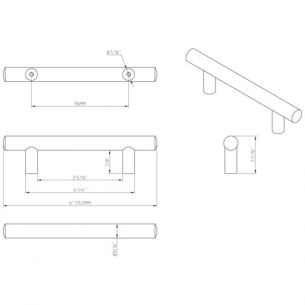Hardware Resources 152ORB Key Largo 3 3/4" Center to Center Cabinet Pull, Dark Bronze