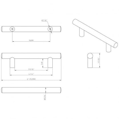 Hardware Resources 152ORB Key Largo 3 3/4" Center to Center Cabinet Pull, Dark Bronze