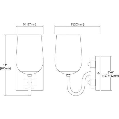ELK 15370-1 Dillon 1 Light 8 inch Vintage Rust with Colonial Maple Vanity