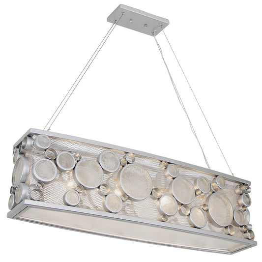 Varaluz 165N04MS Fascination 4 Light 36 inch Pendant, Metallic Silver