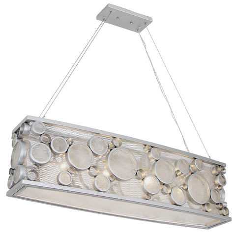 Varaluz 165N04MS Fascination 4 Light 36 inch Pendant, Metallic Silver