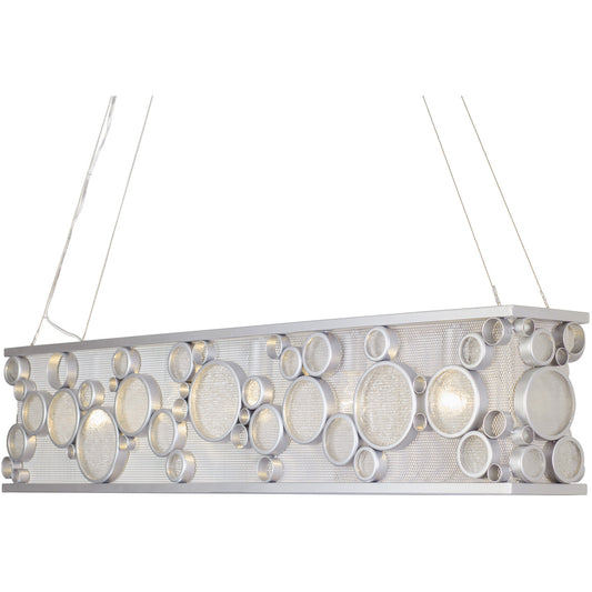 Varaluz 165N05MS Fascination 5 Light 48 inch Linear Pendant, Metallic Silver