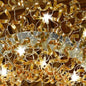Metal Lux ML206.180.06 Astro 8 Light 31" Chandelier, Chrome and Amber Glass