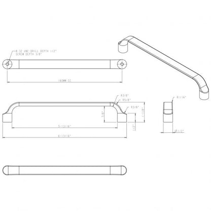 Hardware Resources 239-160PC Brenton 160mm Center to Center Cabinet Pull, Polished Chrome