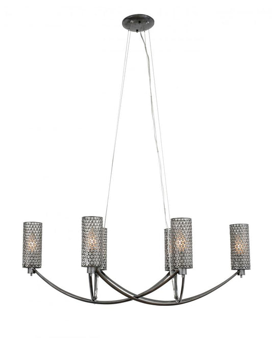 Varaluz 244N06SL Casablanca 6 Light Chandelier, Steel