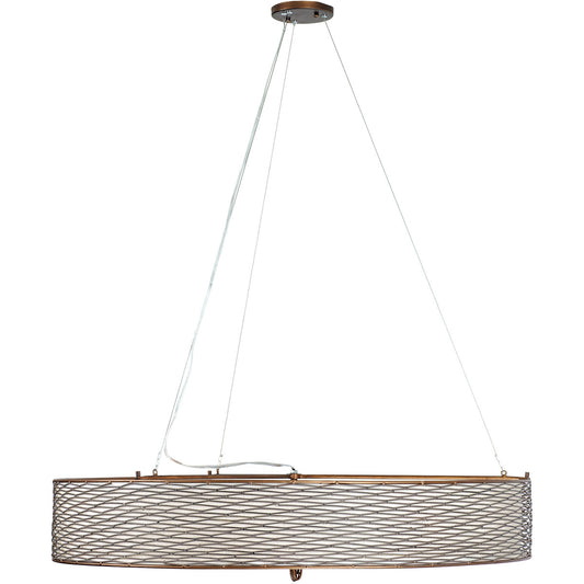 Varaluz Lighting 247P08HO Flow 8 Light 36 inch Drum Pendant, Hammered Ore