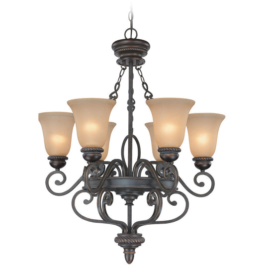 Craftmade 25226-MB Highland Place 6 Light 28 inch Chandelier, Mocha Bronze