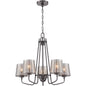 Varaluz 253C05BC Meridian 5 Light 24 inch Chandelier, Black Chrome