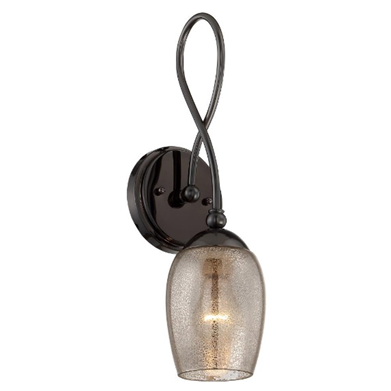 Varaluz 256K01BC Emma 1 Light Wall Sconce, Black Chrome