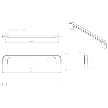 Hardware Resources 264-160SN Alvar 160mm Center to Center Cabinet Pull, Satin Nickel