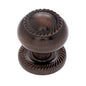 JVJ Hardware 34512 Classic 1 1/4" Rope Knob w/ Back Plate, Old World Bronze