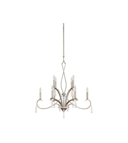 Capital Lighting 4060BS-000-CR Elan 10 Light 32 inch Chandelier, Brushed Silver