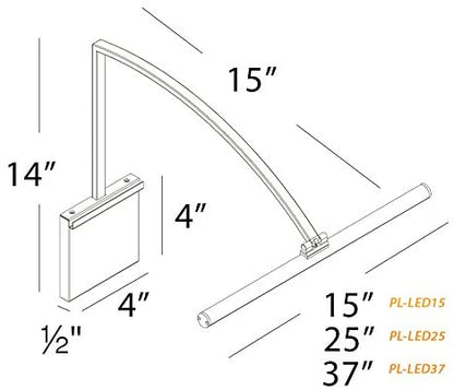WAC Lighting PL-LED25-27-BK 24 7/8-Inch Hard Wired Vibe Picture Light