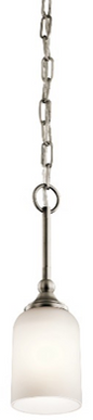 Kichler 43654AP Lilah 1 Light Mini Pendant, Antique Pewter