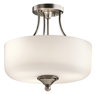 Kichler 43655AP Lilah 3 Light 14 inch Antique Pewter Semi Flush Mount