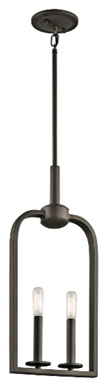 Kichler 43678OZ Daria 2 Light Mini Pendant, Olde Bronze