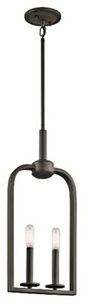 Kichler 43678OZ Daria 2 Light Mini Pendant, Olde Bronze