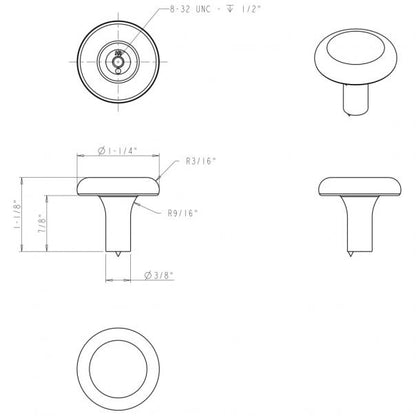 Hardware Resources 511SN Seaver 1 1/4" Round Cabinet Knob, Satin Nickel