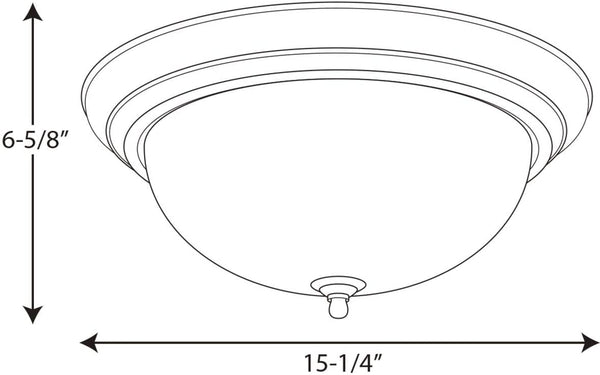 Progress Lighting P3926-09 3-Light Flush mount, Brushed Nickel