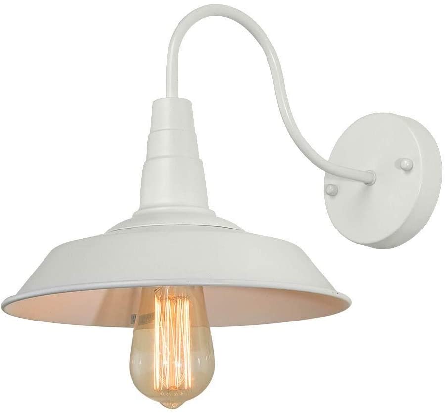 LNC A0224102 Barn Light Gooseneck Wall Sconce, White