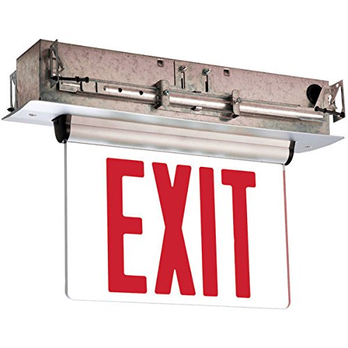 S902-LB-SR-RC-BA - Red Single Exit Lass Battery