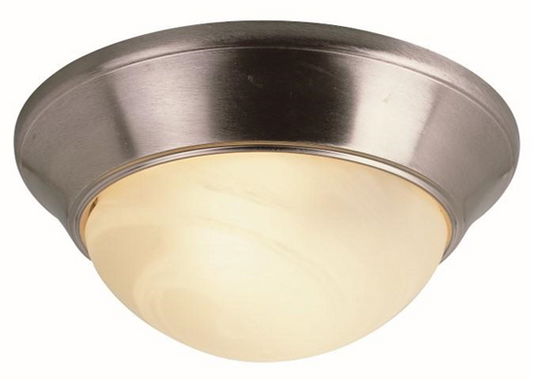 Luminance B571-BN-ES 2 Light Flush Mount with Alabaster Glass, Brushed Nickel