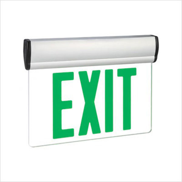 Exitronix S902-WB-SR-GC-WH LED Exit Sign - Universal Edge-Lit - Green Letters