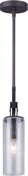 CANARM LTD IPL633A01ORB Nash 1 Light Rod Pendant, Oil Rubbed Bronze with Seeded Glass