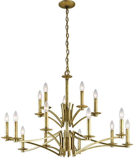 43908NBR -   15 Light Natural Brass Chandelier