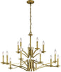 43908NBR -   15 Light Natural Brass Chandelier