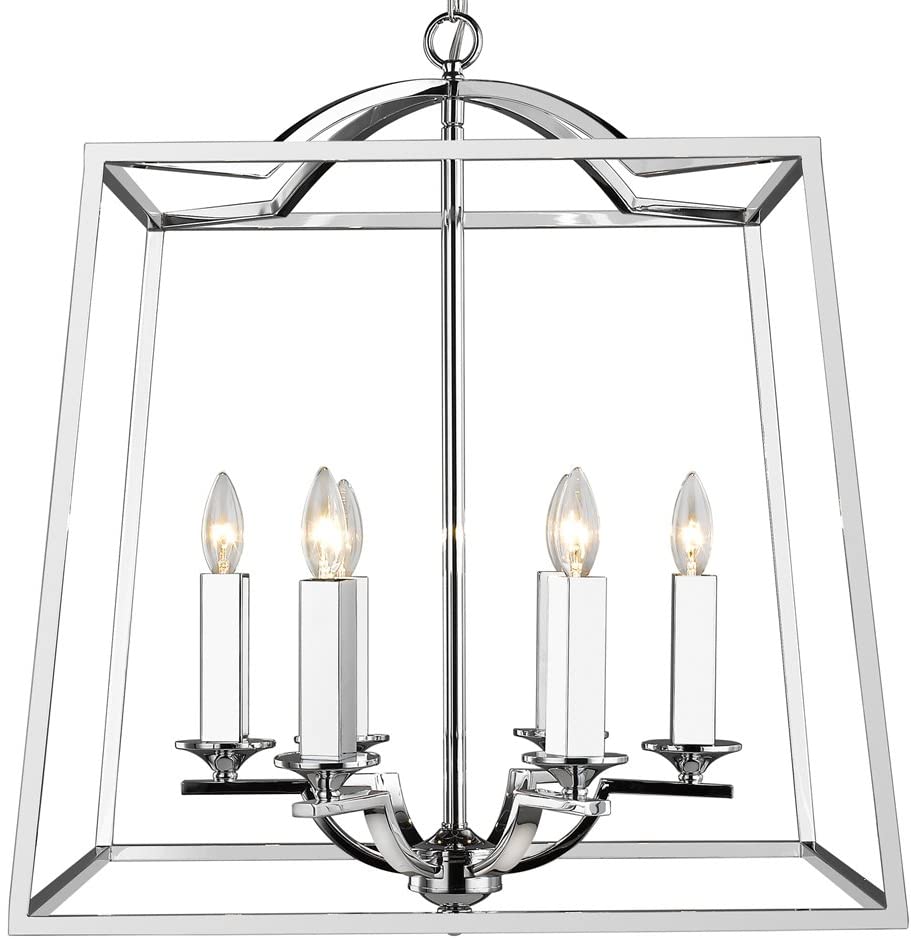 Golden Lighting 3074-6P CH Athena Foyer - Caged, Chrome