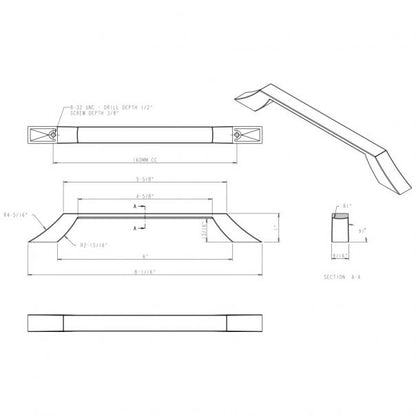 Hardware Resources 798-160SN Royce 160mm Center to Center Cabinet Pull, Satin Nickel