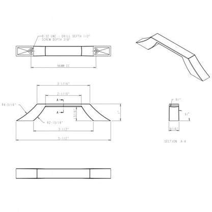 Hardware Resources 798-96PC Royce 96mm Center to Center Square Cabinet Pull, Polished Chrome