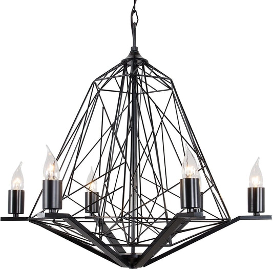Varaluz 237C06BL Wright Stuff 6-Light Chandelier, Black