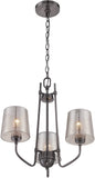 Varaluz Lighting 253C03BC Meridian 3 Light Chandelier, Black Chrome