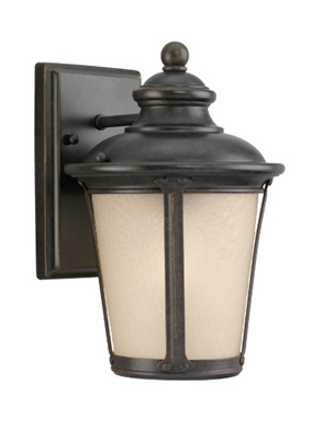 Sea Gull Lighting 88240EN-780 Outdoor Sconce with Etched Hammered with Light Amber Glass Shades